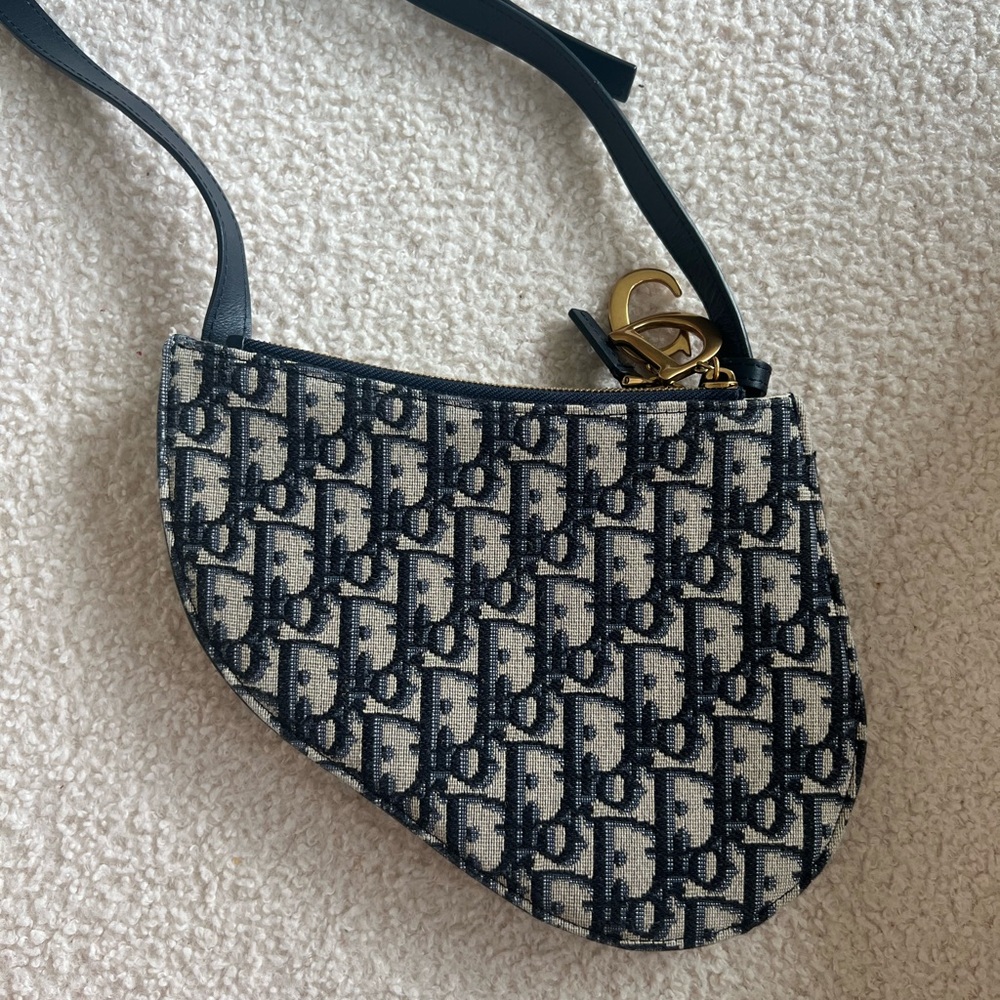 Saddle Crossbody Bag Navy Oblique Style